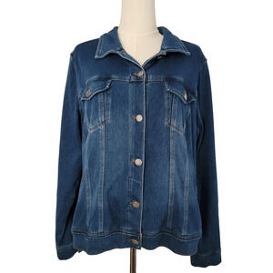Liverpool Denim Jean Jacket Stretch Trucker Cowgirl Western Casual Country Sz XL